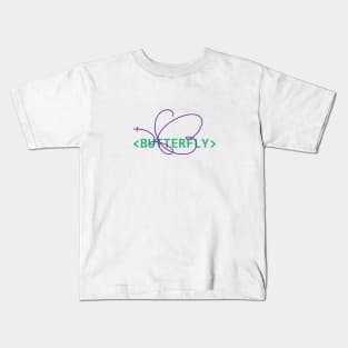 butterfly-monoline Kids T-Shirt